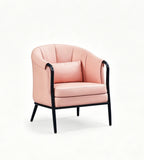 Modern Light Luxury Pink Faux Leather Single Seater Sofa