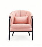 Modern Light Luxury Pink Faux Leather Single Seater Sofa