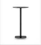 Modern Black Round Bar Table with Metal Legs