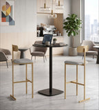 Modern Black Round Bar Table with Metal Legs