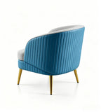 Modern Light Luxury Grey & Blue PU Leather Single-Seater Sofa