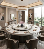 Modern Minimalist Matte Wooden Electric Round Dining Table