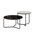 Modern White Sintered Stone Nesting Coffee Table