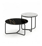 Modern White Sintered Stone Nesting Coffee Table