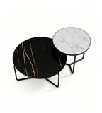 Modern White Sintered Stone Nesting Coffee Table