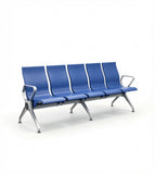 現代藍色PU皮帶扶手排椅 Modern Blue PU Waiting Chair