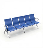 現代藍色PU皮帶扶手排椅 Modern Blue PU Waiting Chair