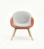 北歐撞色灰紅雙色布皮單座位梳化 Nordic Color-blocking Grey & Red Fabric & PU Leather Single-Seater Sofa