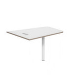 Modern Minimalist White Rectangular Consultation Table with Cable Management Box