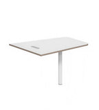 現代簡約白色帶線盒長方形洽談枱 Modern Minimalist White Rectangular Consultation Table