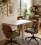 Modern Minimalist White Rectangular Consultation Table with Cable Management Box