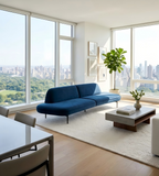 Comfortable Fabric Sofa with Metal Legs
