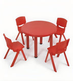 安全耐用紅色四人圓形幼稚園枱 Safe Red Round Kindergarten Table