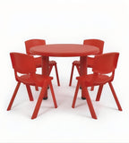 安全耐用紅色四人圓形幼稚園枱 Safe Red Round Kindergarten Table