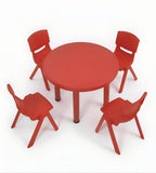 安全耐用紅色四人圓形幼稚園枱 Safe Red Round Kindergarten Table