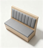 Wooden Vertical-Stitched Booth Seating