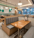 Wooden Vertical-Stitched Booth Seating