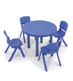 實用藍色四人圓形幼稚園枱椅套裝 Practical Blue Round Kindergarten Table Chair