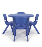 實用藍色四人圓形幼稚園枱椅套裝 Practical Blue Round Kindergarten Table Chair