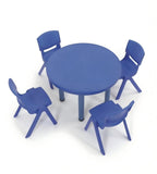 實用藍色四人圓形幼稚園枱椅套裝 Practical Blue Round Kindergarten Table Chair
