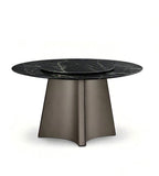 Luxury Verde Alpi Stone Round Dining Table with Turntable