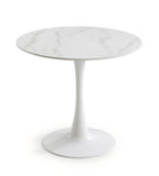 Modern White Sintered Stone Round Discussion Table