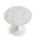 Modern White Sintered Stone Round Discussion Table