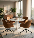 Modern White Sintered Stone Round Discussion Table