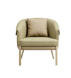 輕奢米色PU皮金屬腳訪客椅 Light Luxury Beige PU Visitor Chair