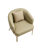 輕奢米色PU皮金屬腳訪客椅 Light Luxury Beige PU Visitor Chair