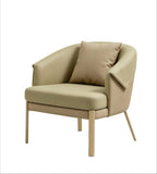 輕奢米色PU皮金屬腳訪客椅 Light Luxury Beige PU Visitor Chair