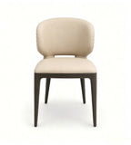 現代輕奢米色西皮灰鈦腳餐椅 Modern Luxury Beige PU Leather Titanium Grey Leg Dining Chair