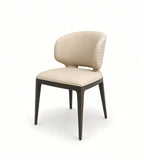 現代輕奢米色西皮灰鈦腳餐椅 Modern Luxury Beige PU Leather Titanium Grey Leg Dining Chair
