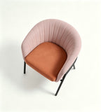 現代粉橙雙拼布藝梳化 Modern Two-Tone Pink and Orange Lounge Chair