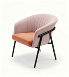 現代粉橙雙拼布藝梳化 Modern Two-Tone Pink and Orange Lounge Chair
