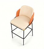 簡約米色布藝鐵腳帶扶手吧椅 Beige Fabric Bar Stool