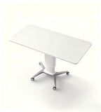 Minimalist White Height Adjustable Office Desk with Wheels