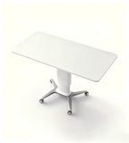 簡約白色可升降帶轆辦公枱 Minimalist White Height Adjustable Office Desk with Wheels