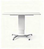 Minimalist White Height Adjustable Office Desk with Wheels