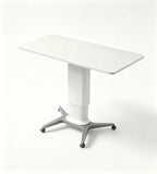 Minimalist White Height Adjustable Office Desk with Wheels