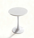 Minimalist White Metal Leg Round Dining Table