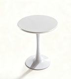 簡約白色金屬腳圓形餐枱茶几 Minimalist White Metal Leg Round Dining Table