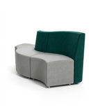 現代灰色及深綠色布藝弧形組合梳化 Modern Grey and Dark Green Fabric Curved Modular Sofa