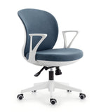 簡約藍色布藝帶扶手員工椅 Modern Blue Fabric Staff Chair