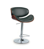 Modern Black PU Leather Adjustable Bar Stool