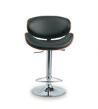 Modern Black PU Leather Adjustable Bar Stool