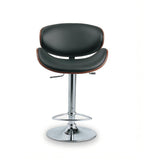 現代黑色PU皮實木可旋轉升降吧椅 Modern Black PU Leather Adjustable Bar Stool