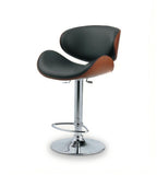 Modern Black PU Leather Adjustable Bar Stool