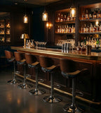 Modern Black PU Leather Adjustable Bar Stool