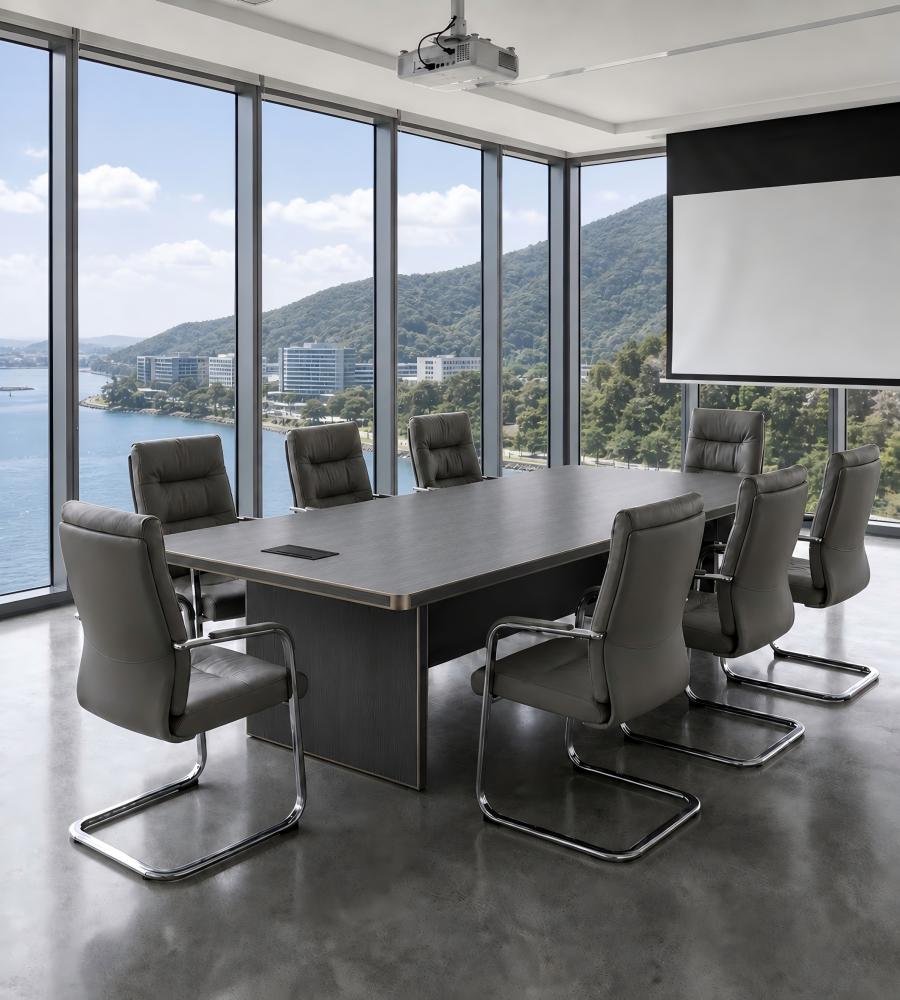 輕奢木紋商務會議桌 Modern Luxury Wood Grain Conference Table